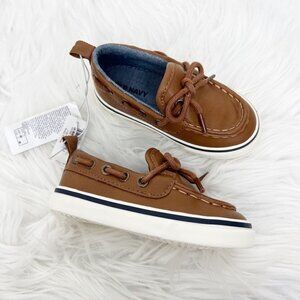 Old Navy Brown Faux Leather Boat Shoes Slip On Toddler 5